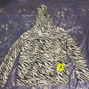 Zebra Hooded Tee, long sleeve